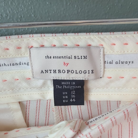 Anthropologie The Essential Slim Striped Trouser, Size 12 - Picture 7 of 8